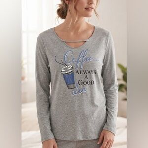 Be yourself | pyjama long sleeve grey top | size L